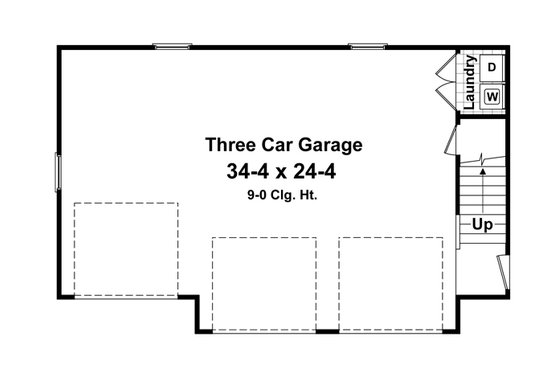 Floor Plan - Main Floor for Craftsman House Plan #21-355 - 1 bed, 1 bath