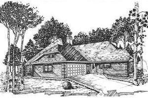 Exterior - Rear Elevation for Traditional House Plan #30-162 - 2 bed, 2 bath