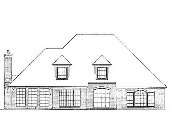 Exterior - Rear Elevation for European House Plan #310-939 - 4 bed, 2.5 bath