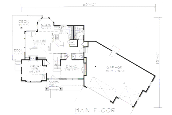 Floor Plan - Main Floor for Traditional House Plan #112-150 - 3 bed, 2.5 bath