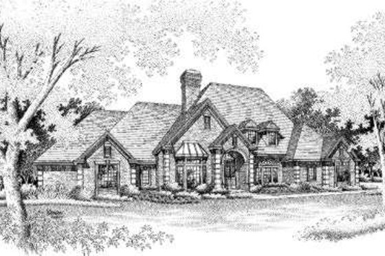 Exterior - Front Elevation for European House Plan #310-216 - 4 bed, 3.5 bath