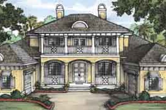 Exterior - Front Elevation for Mediterranean House Plan #115-141 - 4 bed, 6 bath