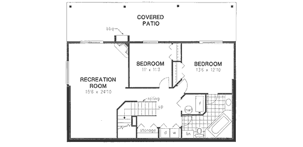 Traditional Floor Plan - Lower Floor Plan #18-9054