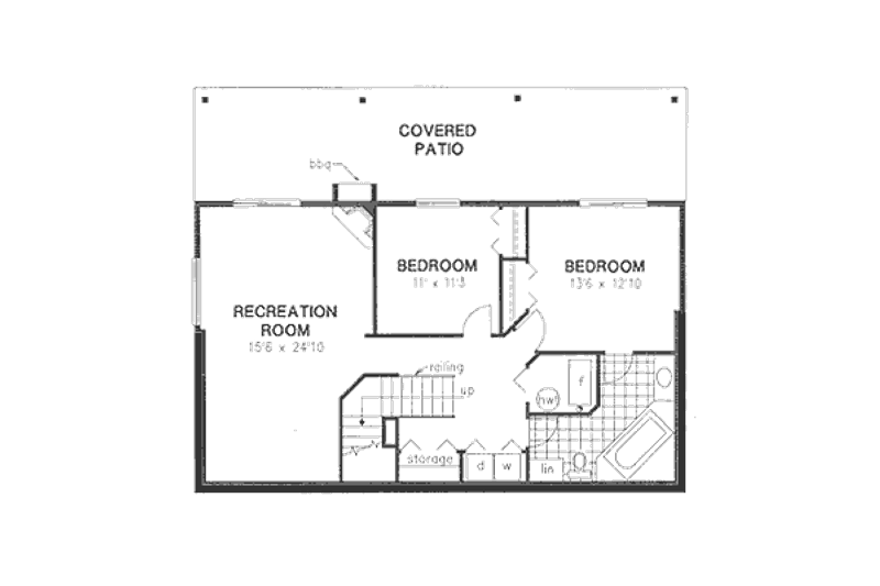 Dream House Plan - Floor Plan - Lower Floor for Traditional House Plan #18-9054 - 3 bed, 2.5 bath