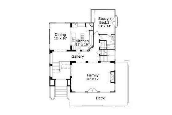 Floor Plan - Upper Floor for Mediterranean House Plan #411-240 - 3 bed, 3 bath