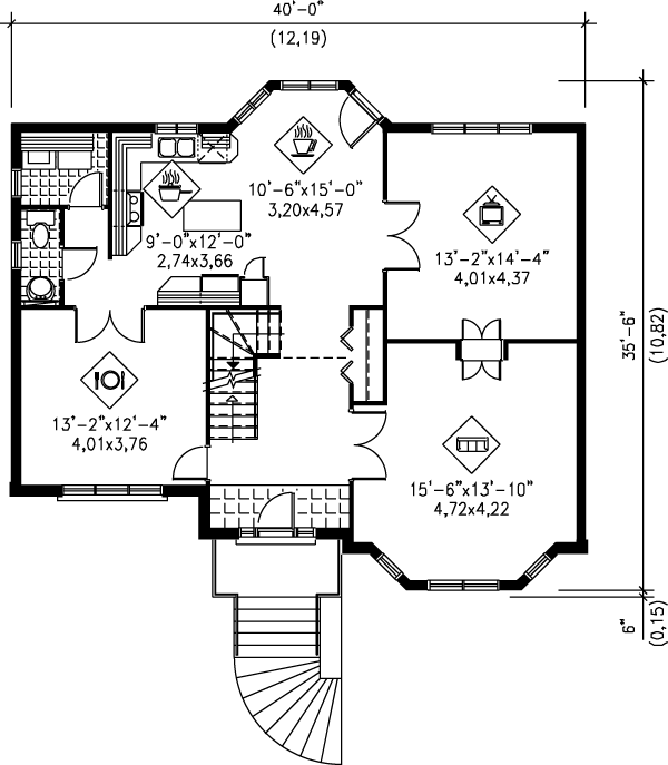 Dream House Plan - European Floor Plan - Main Floor Plan #25-2007