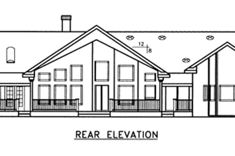 Home Plan - Exterior - Rear Elevation for Country House Plan #60-646 - 3 bed, 2.5 bath