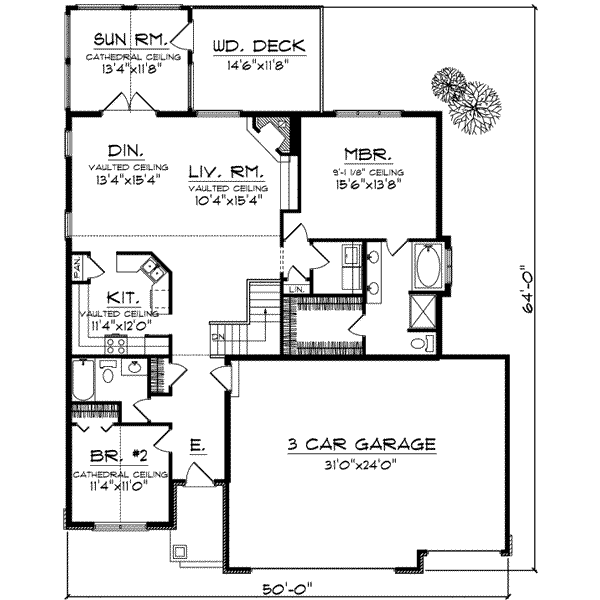 Architectural House Design - Traditional Floor Plan - Main Floor Plan #70-691