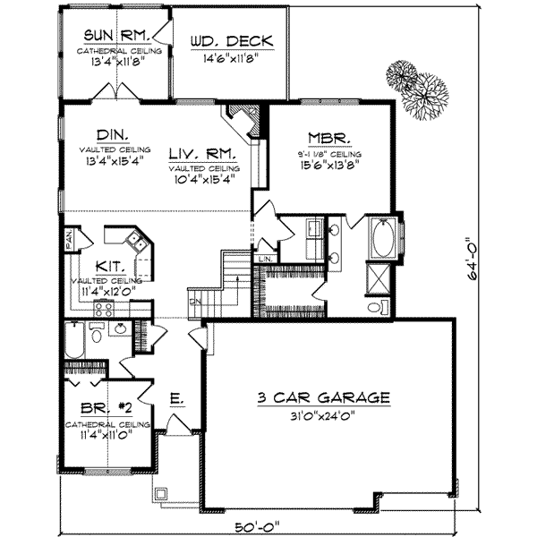 House Plan Design - Traditional Floor Plan - Main Floor Plan #70-691