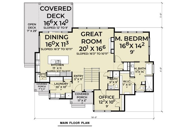 Contemporary Floor Plan - Main Floor Plan #1070-215