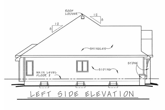 Exterior - Other Elevation for Traditional House Plan #20-2123 - 3 bed, 2.5 bath