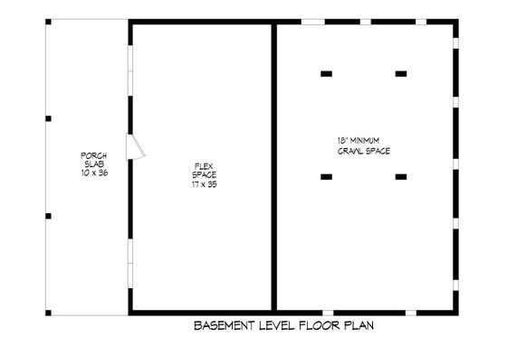 Floor Plan - Lower Floor for Southern House Plan #932-891 - 3 bed, 2.5 bath