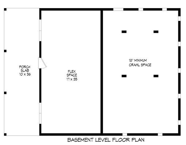 Southern Floor Plan - Lower Floor Plan #932-891