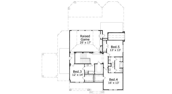 Traditional Floor Plan - Upper Floor Plan #411-190