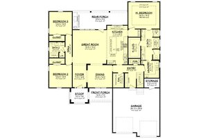 Floor Plan - Main Floor for Farmhouse House Plan #430-281 - 3 bed, 2.5 bath