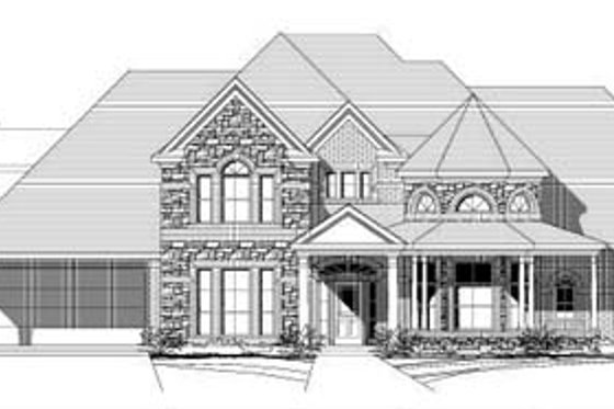 Exterior - Front Elevation for Traditional House Plan #411-140 - 5 bed, 3.5 bath