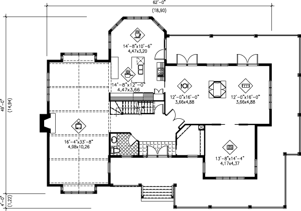 House Blueprint - Country Floor Plan - Main Floor Plan #25-2013