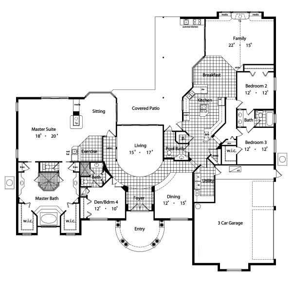 European Floor Plan - Main Floor Plan #417-394