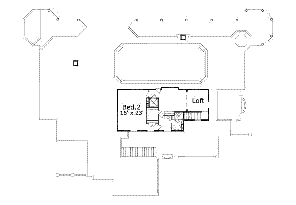 Mediterranean Floor Plan - Upper Floor Plan #411-114