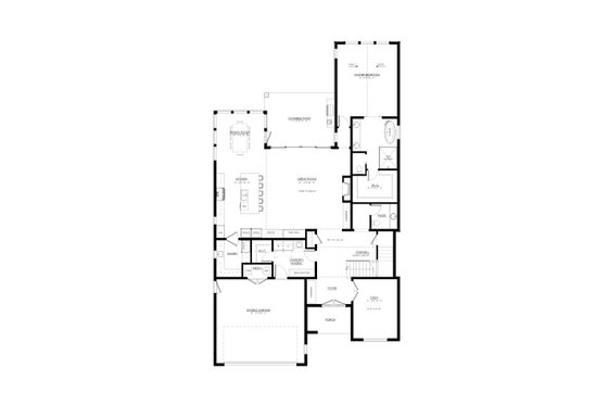 Floor Plan - Main Floor for Farmhouse House Plan #1114-21 - 4 bed, 4.5 bath
