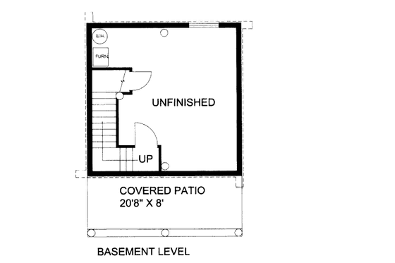 Floor Plan - Lower Floor for Log House Plan #117-797, 1 bath