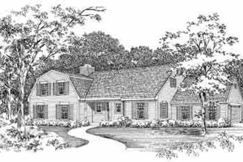 House Blueprint - Country Exterior - Front Elevation Plan #72-352