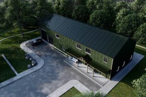 Exterior - Front Elevation for Barndominium House Plan #1107-33 - 4 bed, 2.5 bath