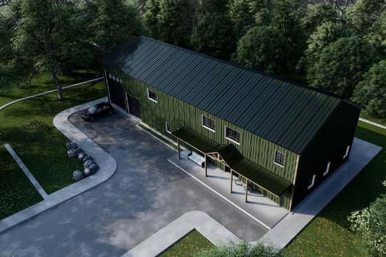 Exterior - Front Elevation for Barndominium House Plan #1107-33 - 4 bed, 2.5 bath
