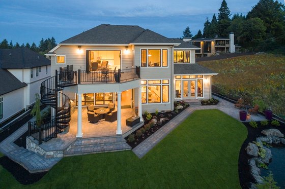 Exterior - Rear Elevation for European House Plan #48-650 - 4 bed, 4.5 bath