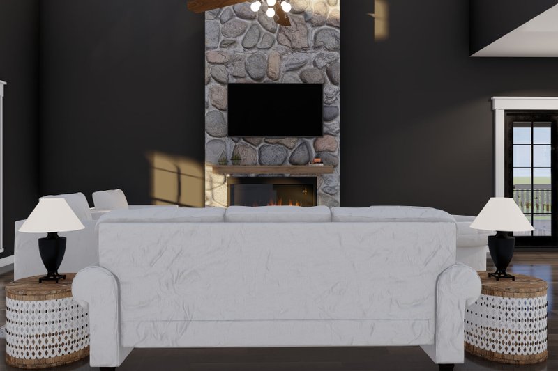 House Design - Interior - Family Room 1 for Cabin House Plan #923-415 - 4 bed, 3.5 bath