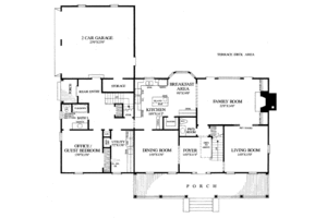 Floor Plan - Main Floor for Southern House Plan #137-114 - 3 bed, 3 bath