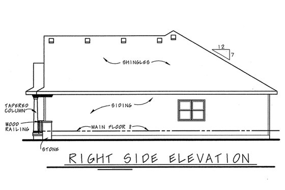 Exterior - Other Elevation 1 for Traditional House Plan #20-166 - 3 bed, 2 bath