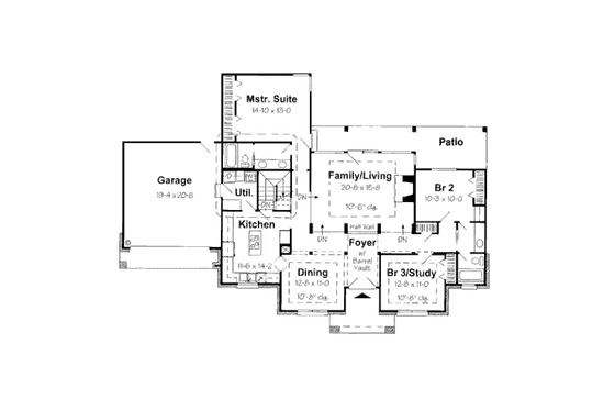 Floor Plan - Main Floor for European House Plan #312-812 - 3 bed, 2 bath