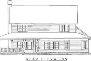 Exterior - Rear Elevation for Country House Plan #11-207 - 4 bed, 2.5 bath