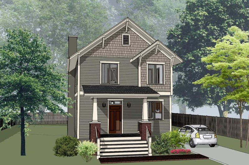 Architectural House Design - Craftsman Exterior - Front Elevation Plan #79-295