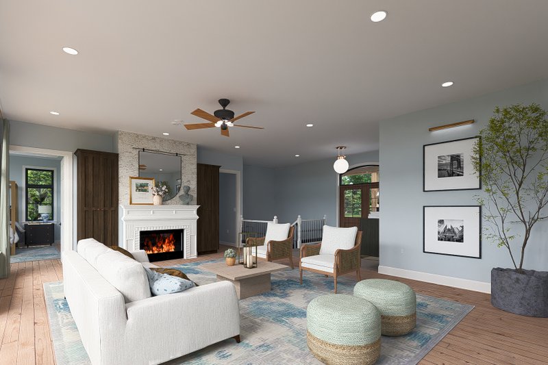 House Blueprint - Interior - Family Room 2 for Farmhouse House Plan #1060-238 - 3 bed, 2.5 bath