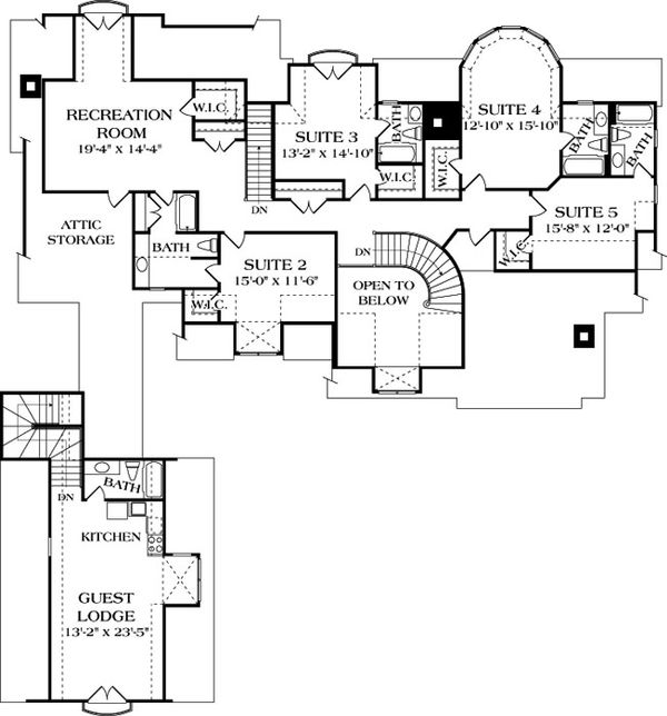 House Design - European Floor Plan - Upper Floor Plan #453-26