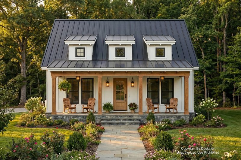 Architectural House Design - Exterior - Front Elevation 2 for Craftsman House Plan #51-1439 - 2 bed, 1 bath