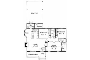 Floor Plan - Main Floor for Ranch House Plan #417-122 - 3 bed, 2 bath