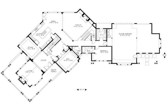 Floor Plan - Main Floor for Craftsman House Plan #132-174 - 5 bed, 4.5 bath