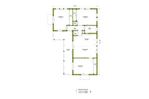Floor Plan - Main Floor for Ranch House Plan #1106-109 - 3 bed, 1 bath