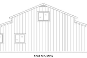 Exterior - Rear Elevation for Barndominium House Plan #932-521 - 2 bed, 2 bath