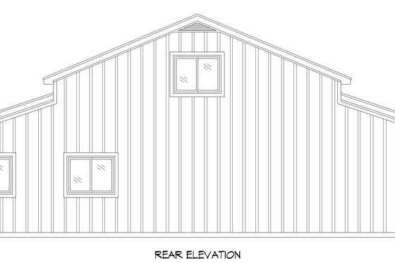 Exterior - Rear Elevation for Barndominium House Plan #932-521 - 2 bed, 2 bath