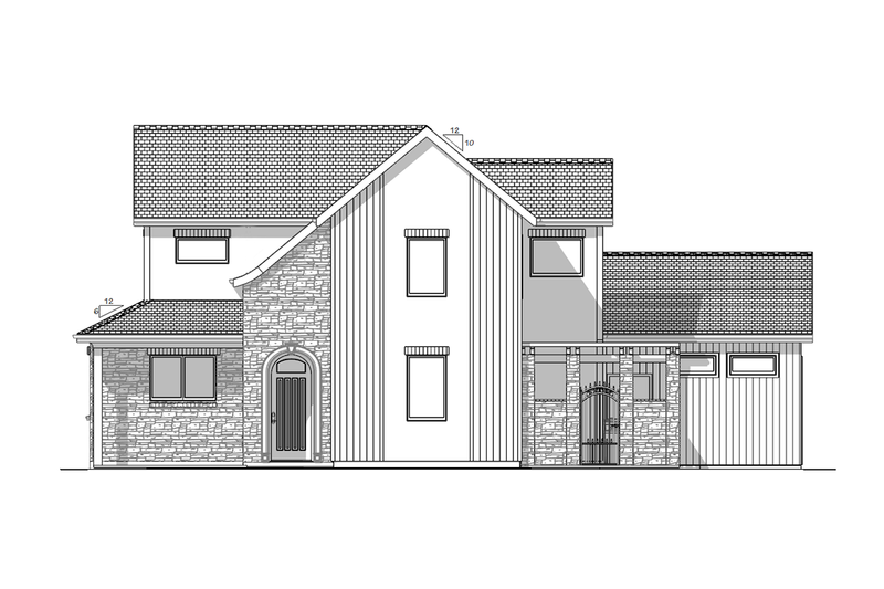 House Blueprint - Exterior - Front Elevation 3 for European House Plan #1099-20 - 3 bed, 2.5 bath