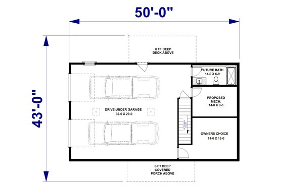 Floor Plan - Other Floor for Farmhouse House Plan #44-276 - 3 bed, 2 bath