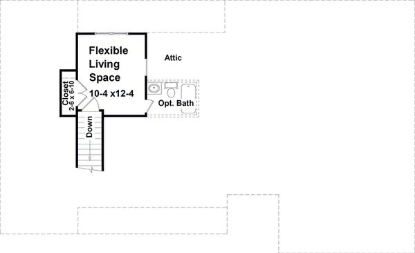 House Blueprint - Floor Plan - Upper Floor for Country House Plan #21-651 - 3 bed, 2 bath