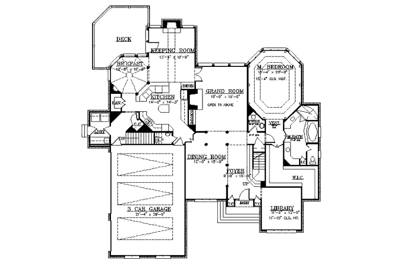 Dream House Plan - Floor Plan - Main Floor for European House Plan #119-349 - 4 bed, 3 bath