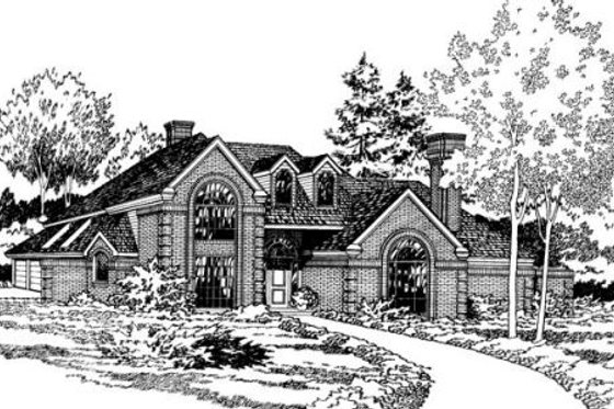 Exterior - Front Elevation for European House Plan #312-782 - 5 bed, 4 bath