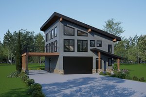 Contemporary Exterior - Front Elevation Plan #932-1314