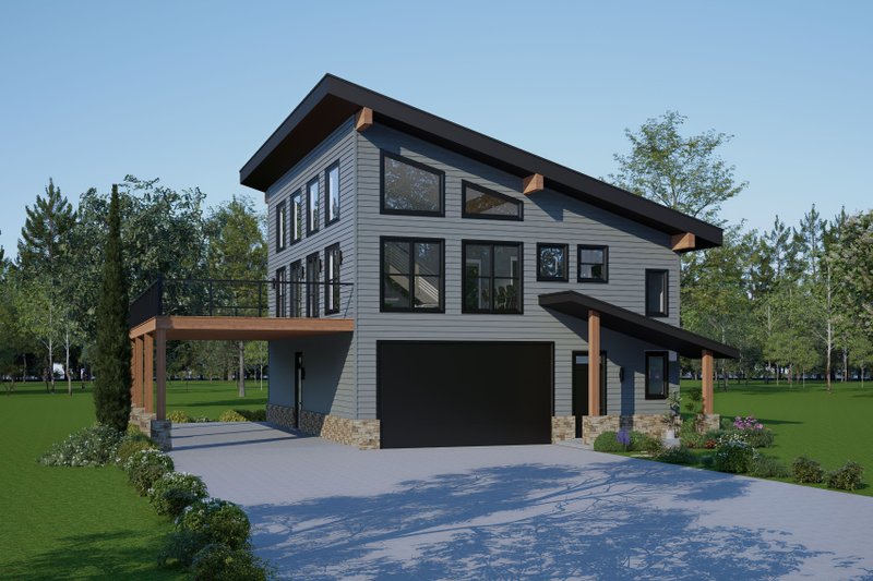 House Blueprint - Contemporary Exterior - Front Elevation Plan #932-1314